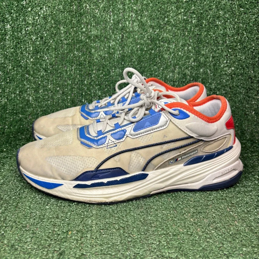 Puma X BMW Motorsport Extent Nitro Racing Sneaker White Strong Blue Mens Size 11